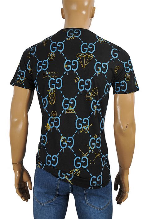 gucci t shirt navy blue|dark blue gucci shirt.